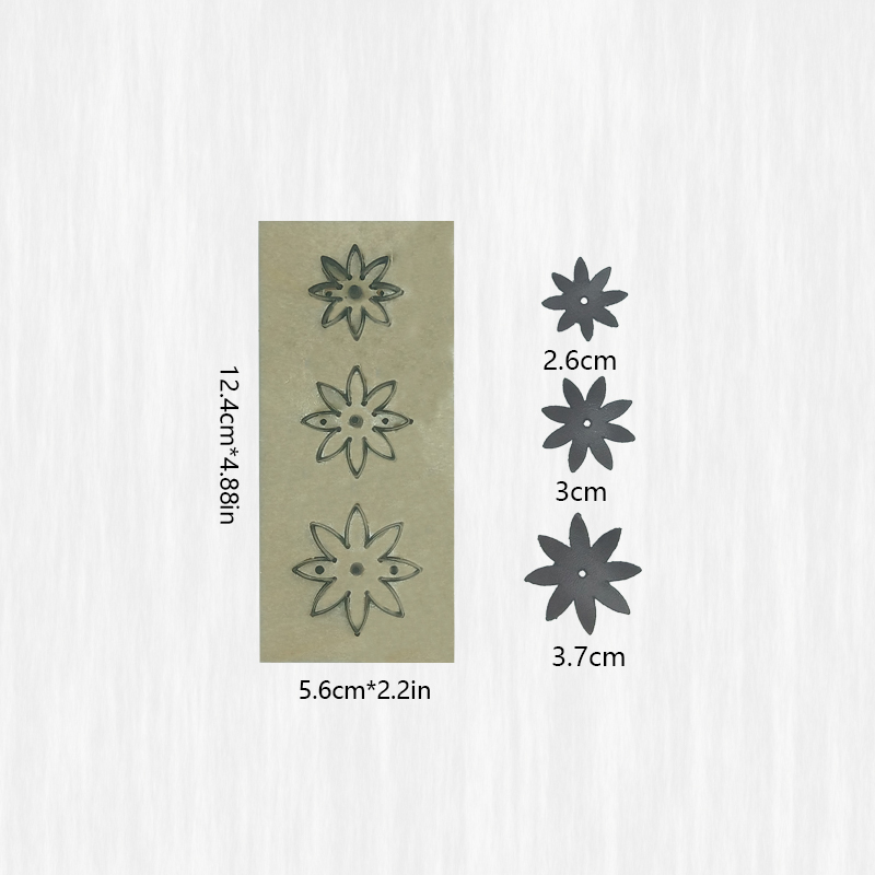 Leatherwork Flowers - قالب نقش ثماني الشكل متعدد الوظائف