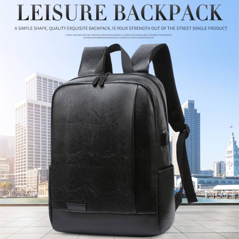 Leather Work Laptop Bag - حقيبة ظهر عصرية للرجال من جلد