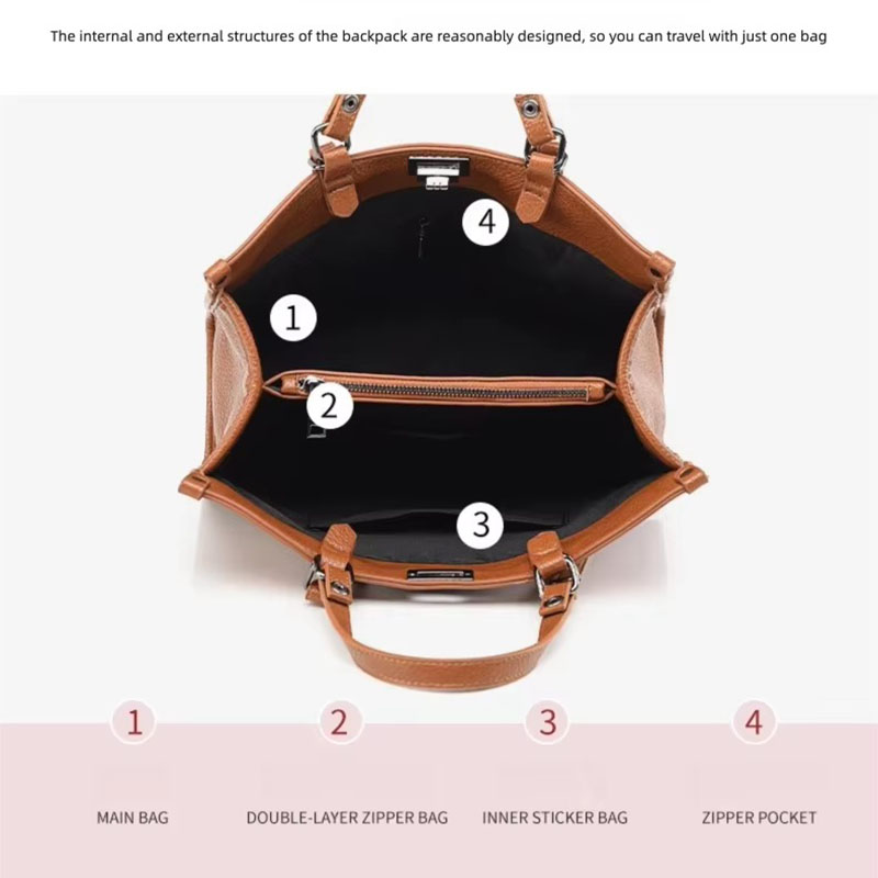 حقيبة يد نسائية كبيرة السعة من - مراجعة Leather Work Bag Women وسعره
