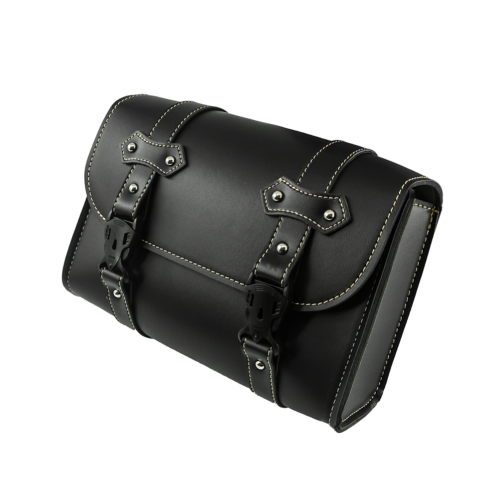 دراجة نارية الجبهة شوكة السرج  - مراجعة Leatherwork Bag وسعره