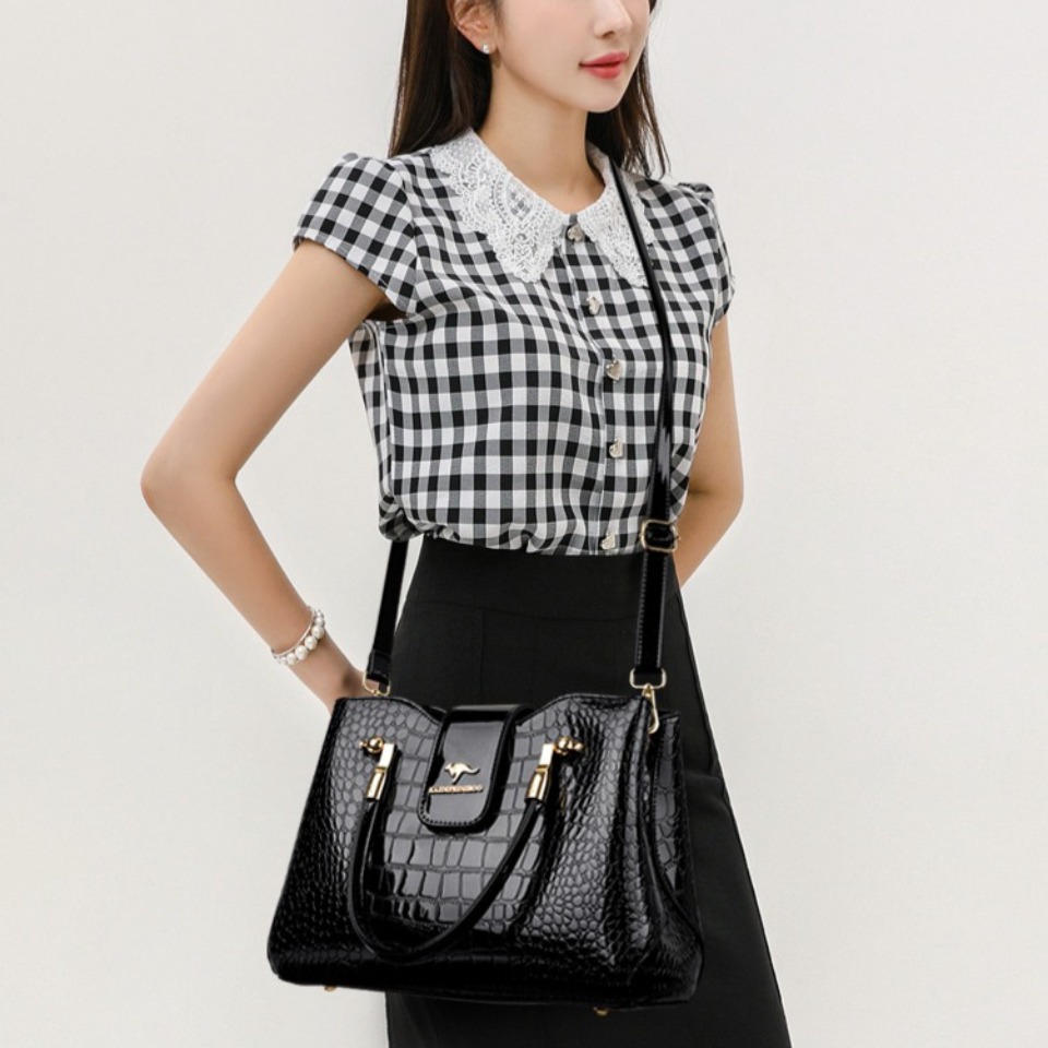 KAIDIFEINIROO الكنغر العلامة ا - مراجعة Leather Work Bag Women وسعره