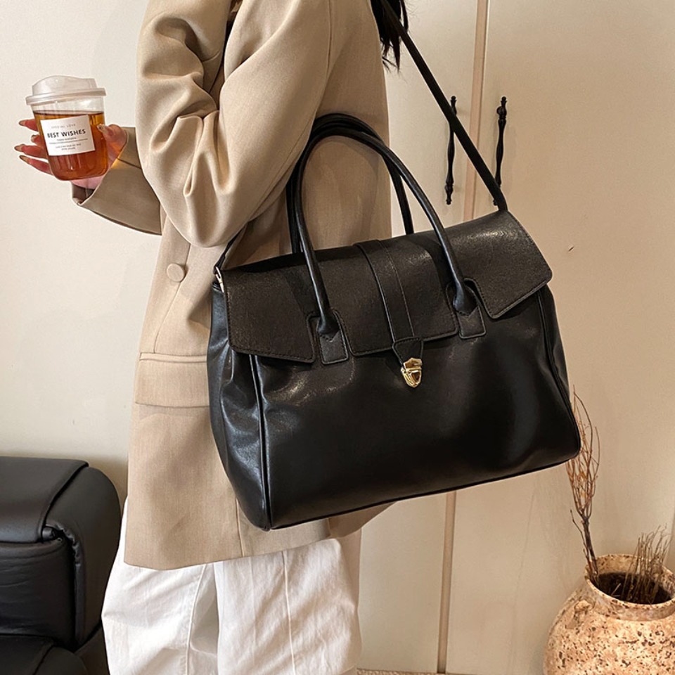 حقائب كتف نسائية فاخرة ذات سعة - مراجعة Leather Work Bag Women وسعره
